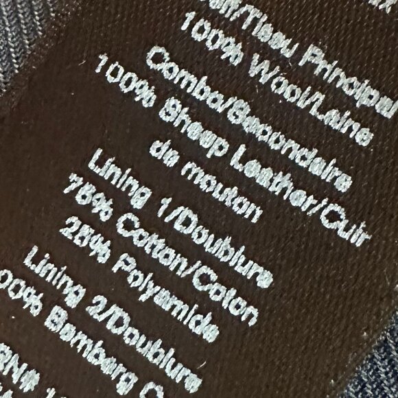 Rag & Bone Navy Blue Wool Blazer Jacket Lamb Leather Trim Size 12 Women's - Picture 11 of 11